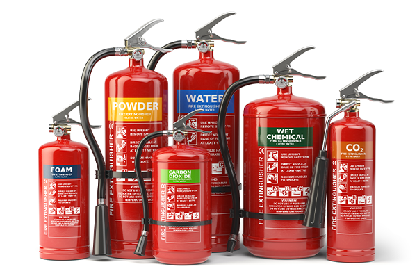 Different types of fire extinguishers
